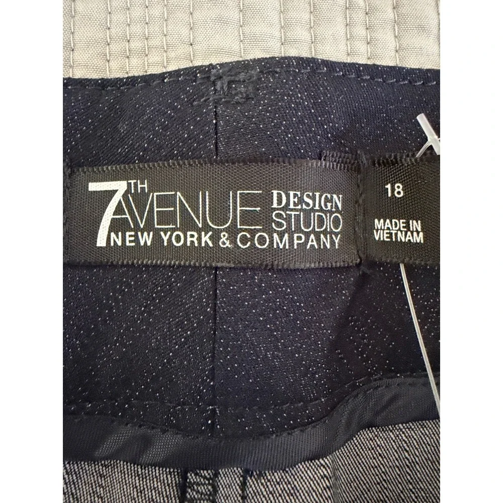 New York &‎ Company 7th Avenue Signature Fit Crop Pant Straight Leg Navy Blue 18